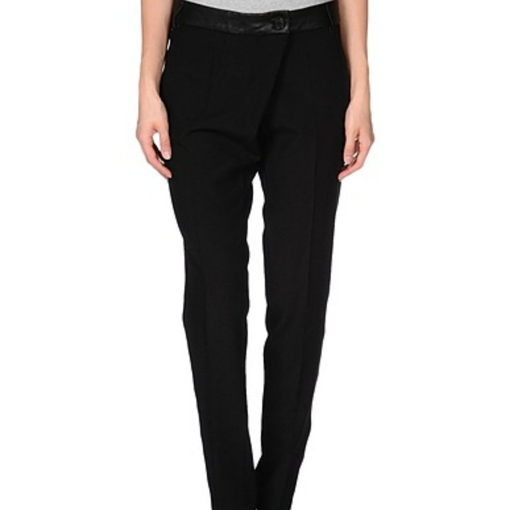 Damir Doma Black Pants Leather Waistband Size 4 (US)